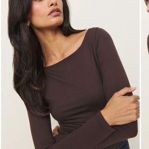 Reformation Brown Long Sleeve Top